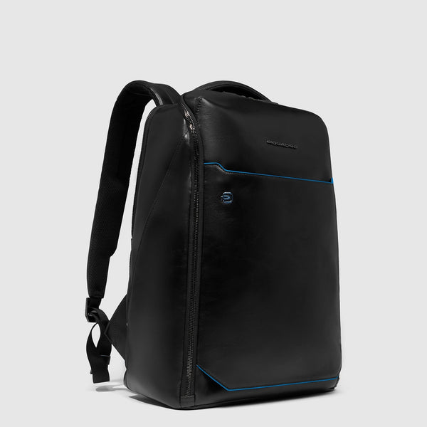 Leather Laptop Backpack 14" Blue Square, Cable Lock - Black - photo 2
