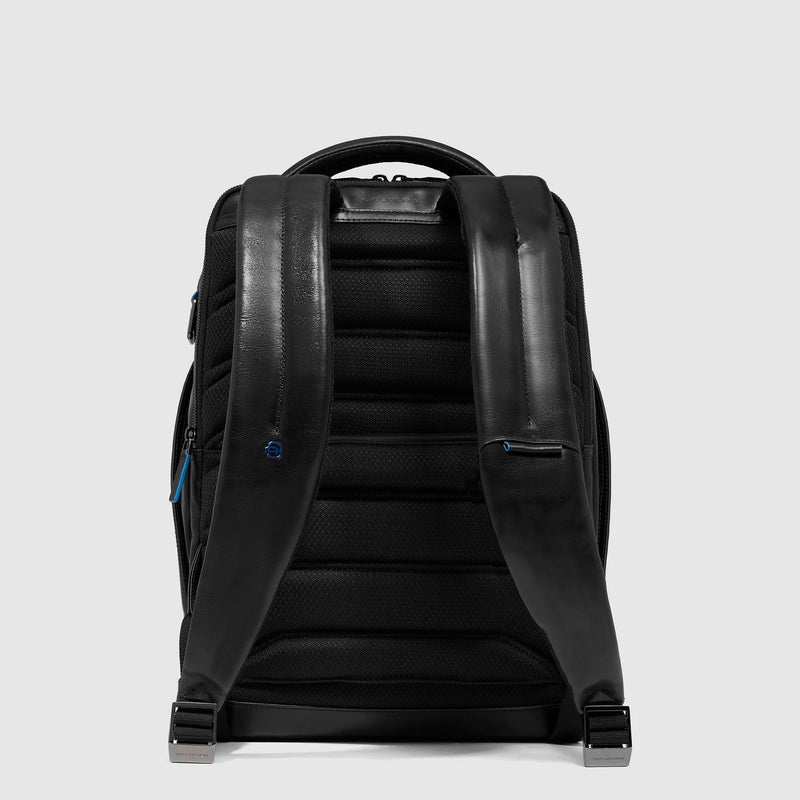 Leather Laptop Backpack 14" Blue Square, Cable Lock - Black - photo 3