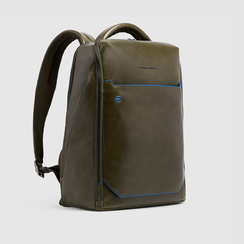 Leather Laptop Backpack 14" Blue Square, Cable Lock - Olive green - photo 2