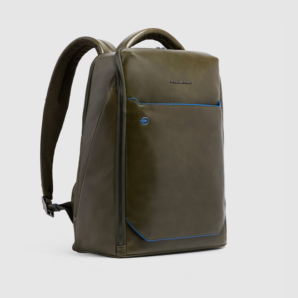 Leather Laptop Backpack 14" Blue Square, Cable Lock - Olive green - photo 2