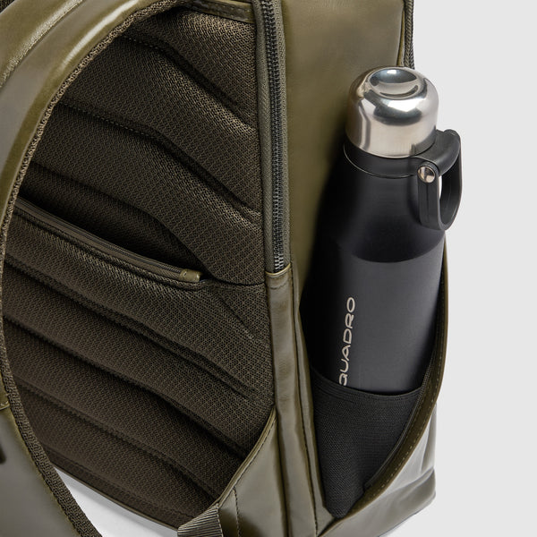Leather Laptop Backpack 14" Blue Square, Cable Lock - Olive green - photo 6