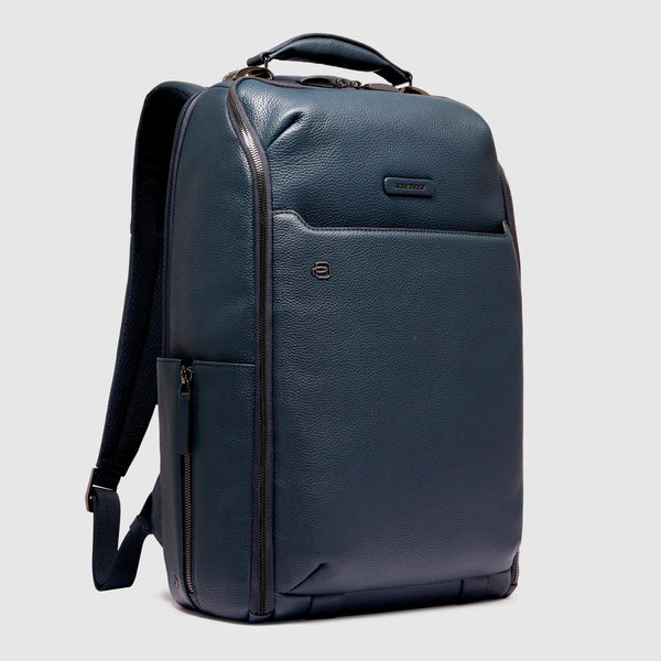 Leather Travel Backpack for 15.6" Laptop - Blue - photo 2