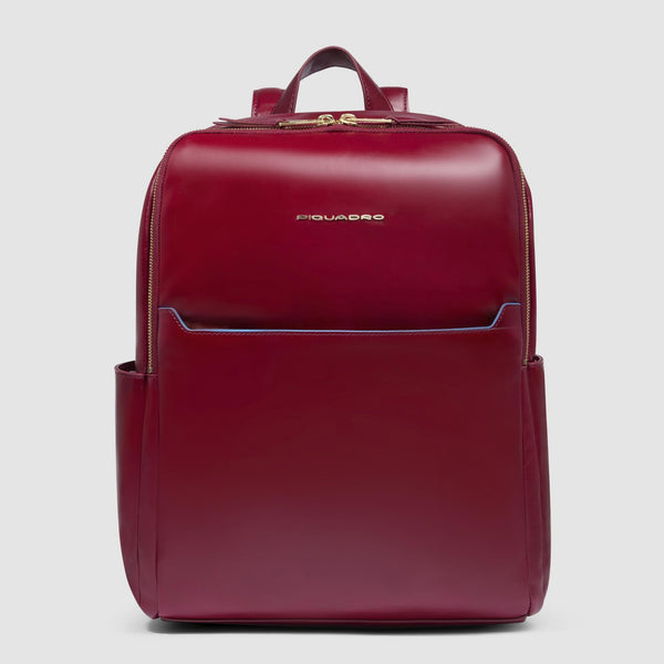 Leather Laptop Backpack 14" Blue Square - 1
