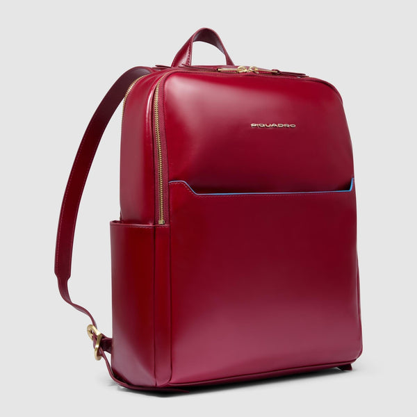Leather Laptop Backpack 14" Blue Square - 2