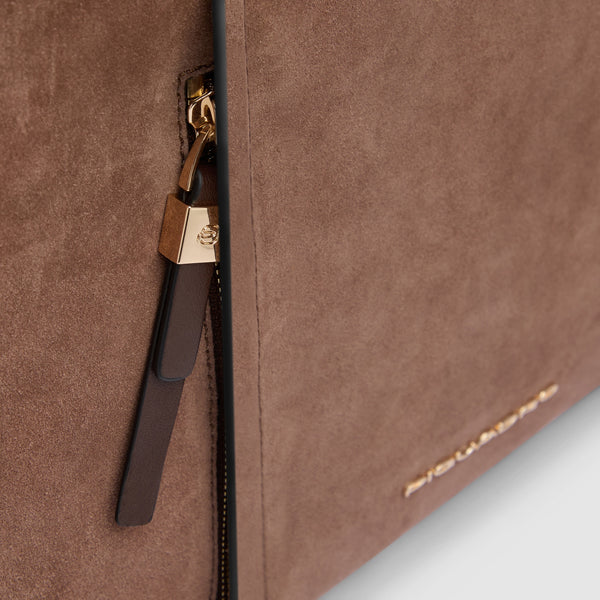 Expandable Leather Work Bag for 14" Laptop - Dark walnut suede - photo 6