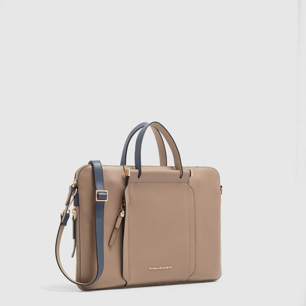 Expandable Leather Work Bag for 14" Laptop - 2