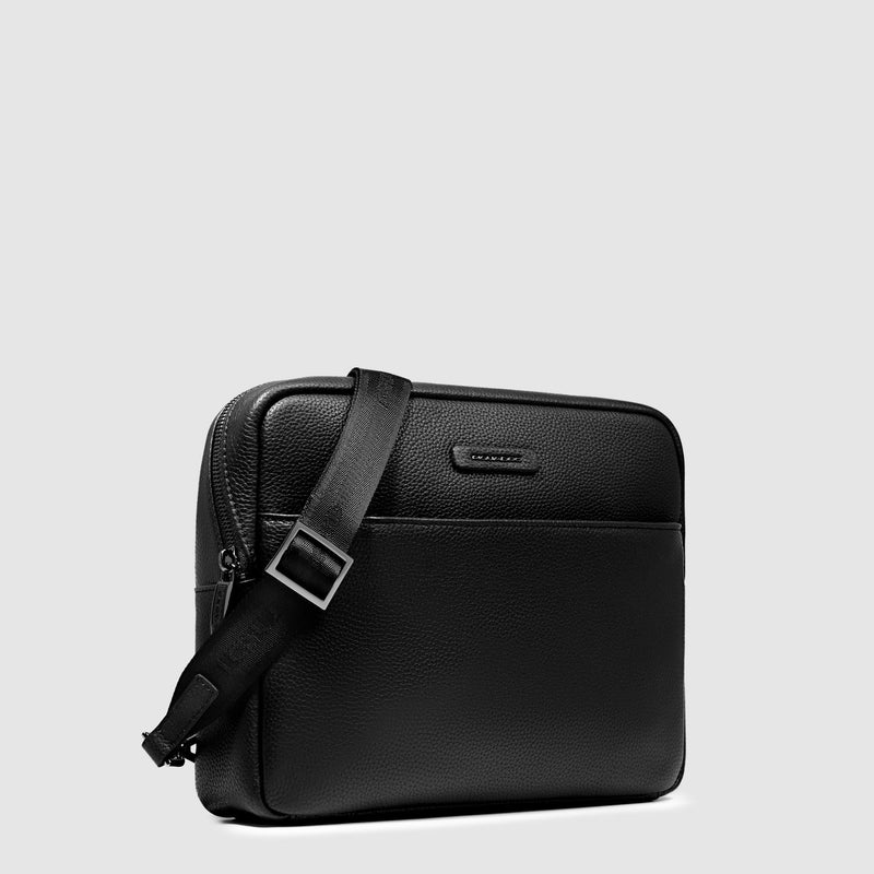 Leather Crossbody Bag for iPad® with RFID Protection - Black - photo 2