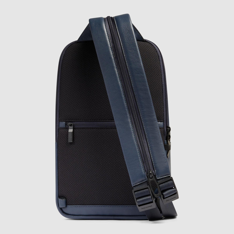 Leather Sling Bag for 11" iPad® with Anti-Theft Zips - Blue - photo 5