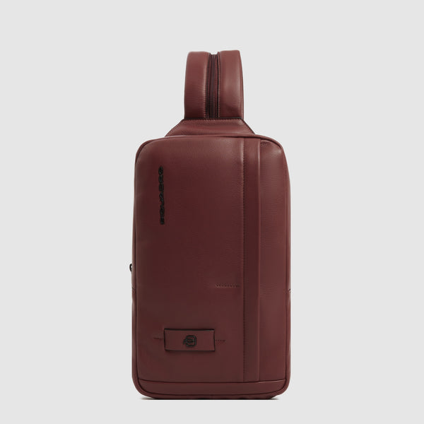 Leather Sling Bag for 11" iPad® with Anti-Theft Zips - Leather brown