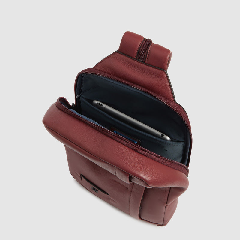 Leather Sling Bag for 11" iPad® with Anti-Theft Zips - Leather brown - photo 4