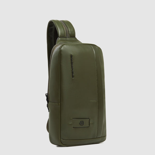 Leather Sling Bag for 11" iPad® with Anti-Theft Zips - Green - photo 2