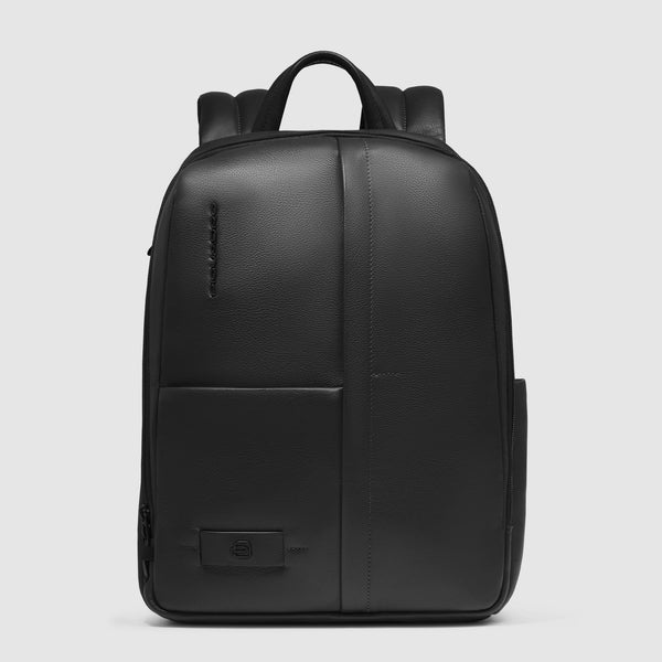 Anti-Theft Leather Laptop Backpack 14" Russel - Black