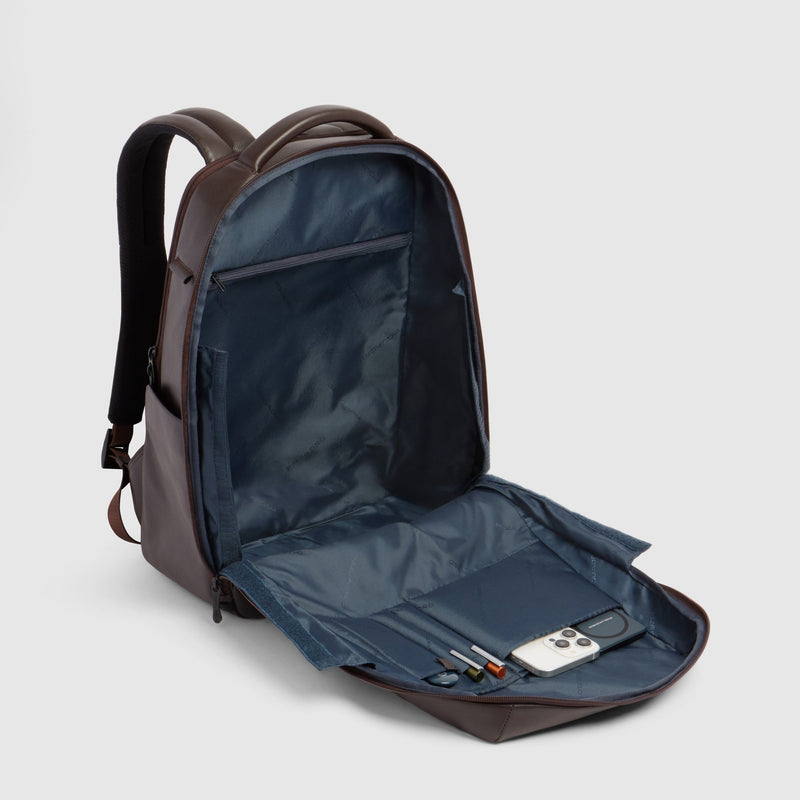 Leather 15.6" Laptop Backpack with Anti-Theft Zips - Dark brown - photo 5