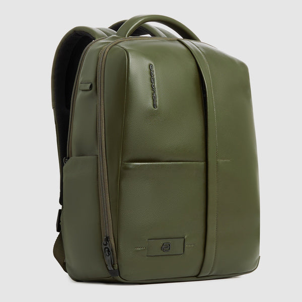 Leather 15.6" Laptop Backpack with Anti-Theft Zips - Green - photo 2