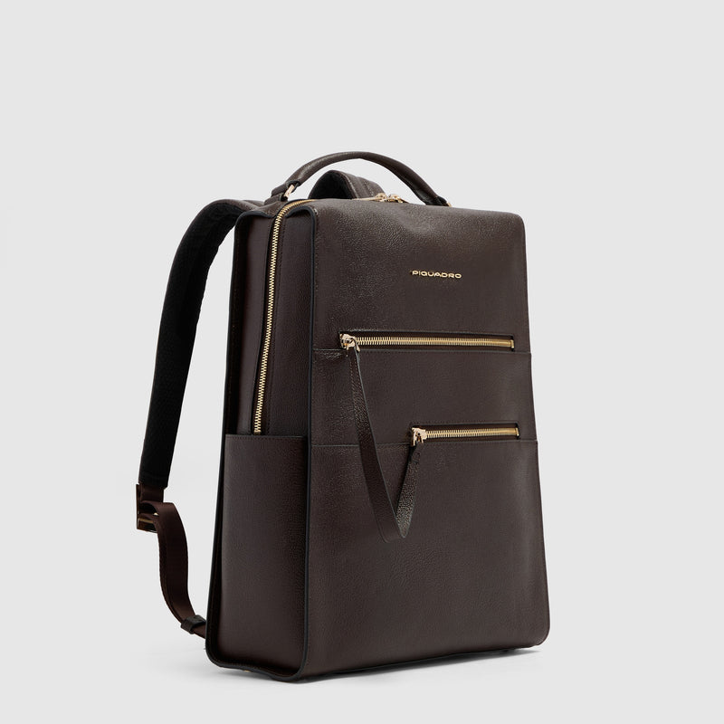 Women's Leather Laptop Backpack 14" Patricia - Brown - photo 2