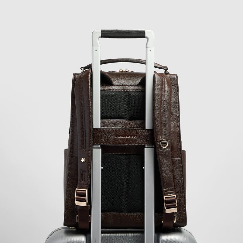Women's Leather Laptop Backpack 14" Patricia - Brown - photo 3