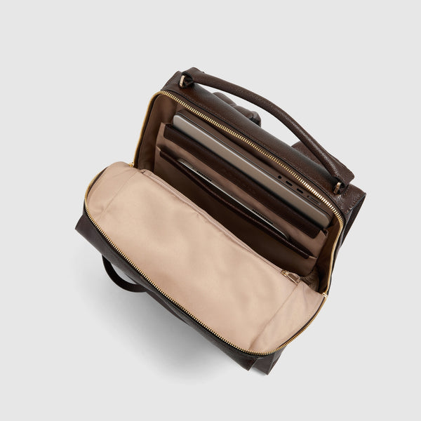 Women's Leather Laptop Backpack 14" Patricia - Brown - photo 4