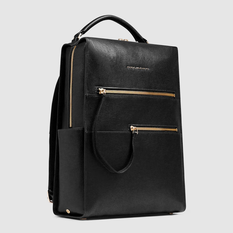Women's Leather Laptop Backpack 14" Patricia - Black - photo 2