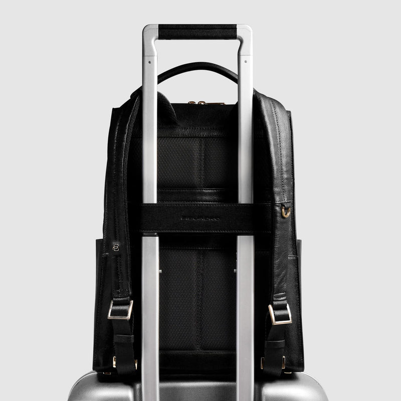 Women's Leather Laptop Backpack 14" Patricia - Black - photo 3