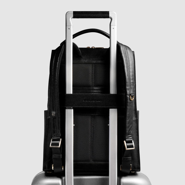 Women's Leather Laptop Backpack 14" Patricia - Black - photo 3