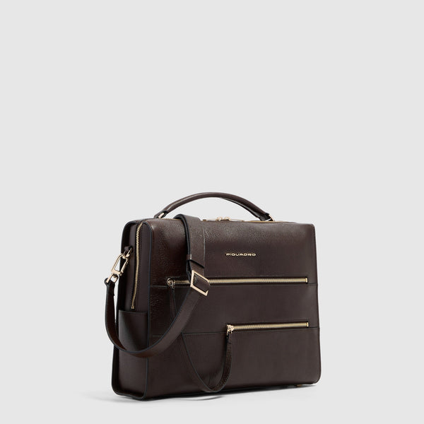 Women's 14-Inch Leather Laptop Bag with RFID Protection - Brown - photo 2