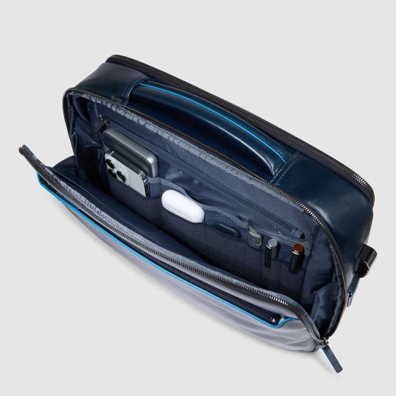 Leather Laptop Bag 15.6" with Retractable Handle - Night blue - photo 5
