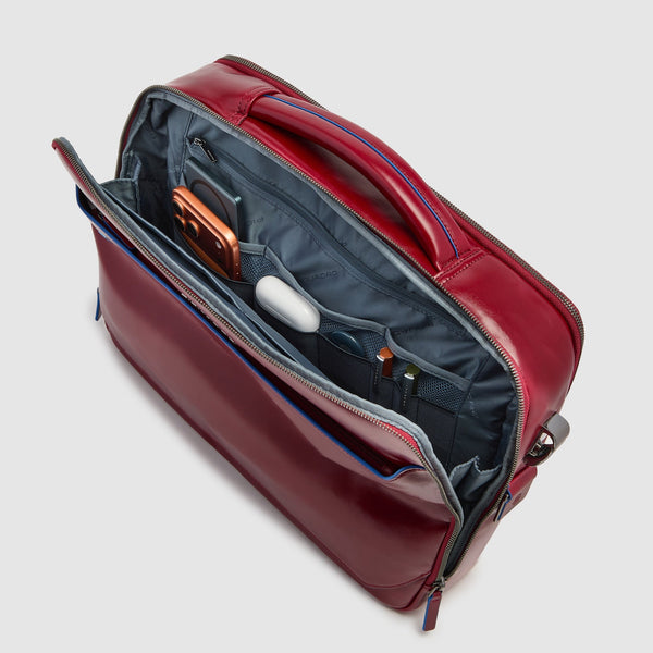 Leather Laptop Bag 15.6" with Retractable Handle - Red - photo 5