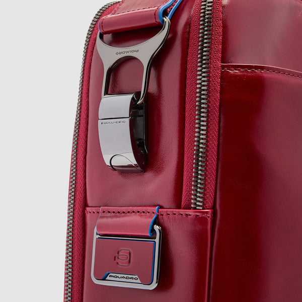 Leather Laptop Bag 15.6" with Retractable Handle - Red - photo 6