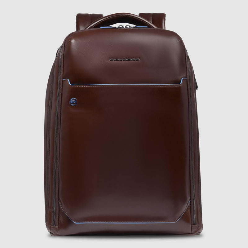 Leather Backpack with External 15.6" Laptop Pocket - Mahogany