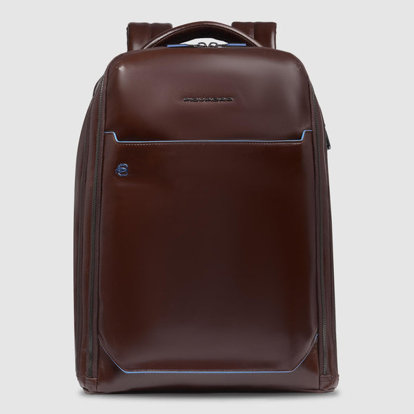 Leather Backpack with External 15.6" Laptop Pocket - Mahogany