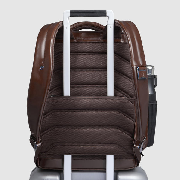 Leather Backpack with External 15.6" Laptop Pocket - Mahogany - photo 3