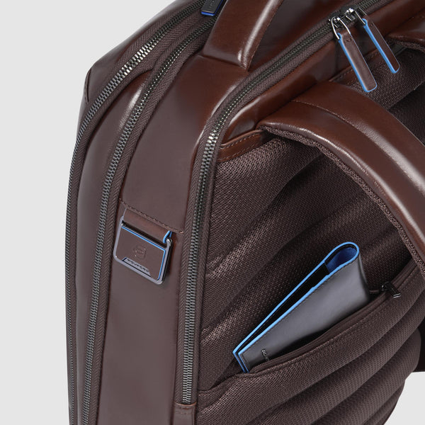 Leather Backpack with External 15.6" Laptop Pocket - Mahogany - photo 4