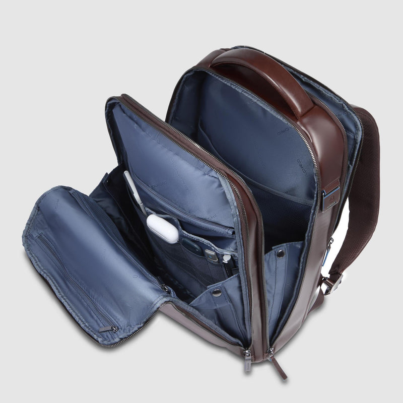 Leather Backpack with External 15.6" Laptop Pocket - Mahogany - photo 5