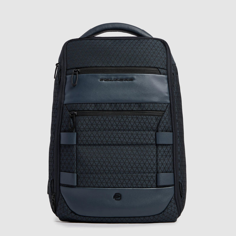 Expandable 14" Laptop Backpack in Recycled Fabric - Blue