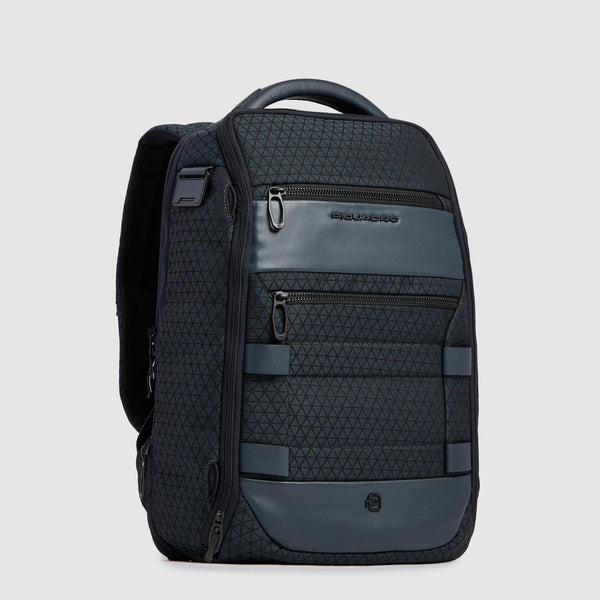 Expandable 14" Laptop Backpack in Recycled Fabric - Blue - photo 2