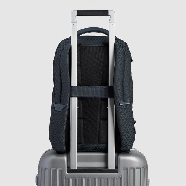 Expandable 14" Laptop Backpack in Recycled Fabric - Blue - photo 3
