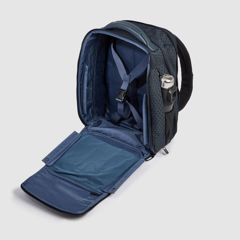 Expandable 14" Laptop Backpack in Recycled Fabric - Blue - photo 5