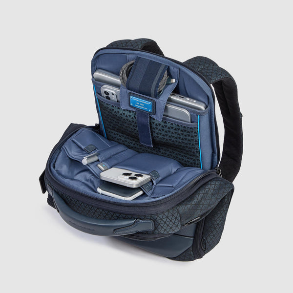 Expandable 14" Laptop Backpack in Recycled Fabric - Blue - photo 6