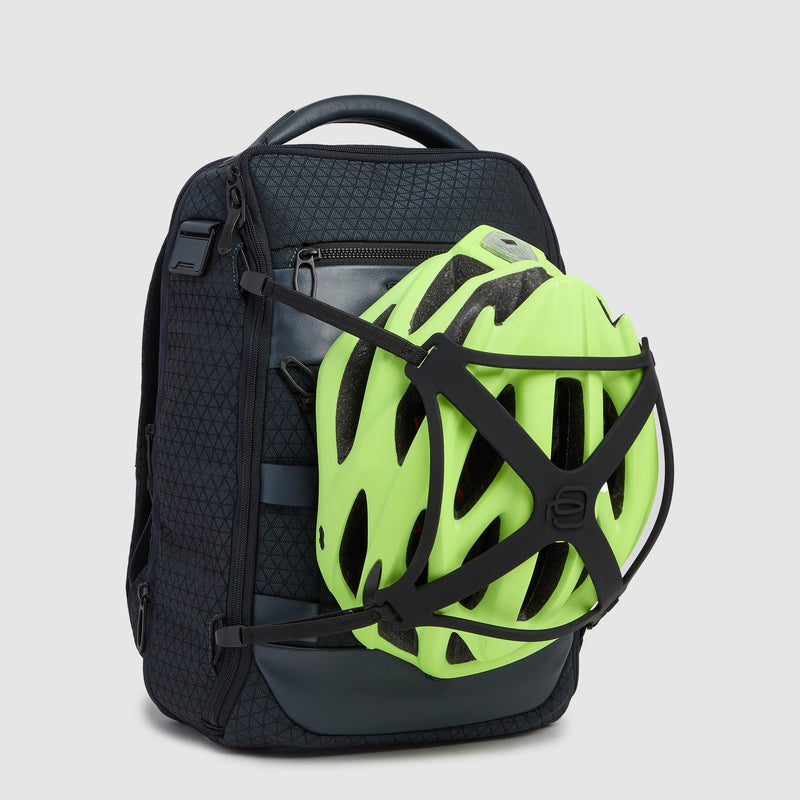 Expandable 14" Laptop Backpack in Recycled Fabric - Blue - photo 7