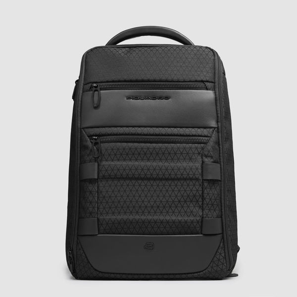 Expandable 14" Laptop Backpack in Recycled Fabric - Black