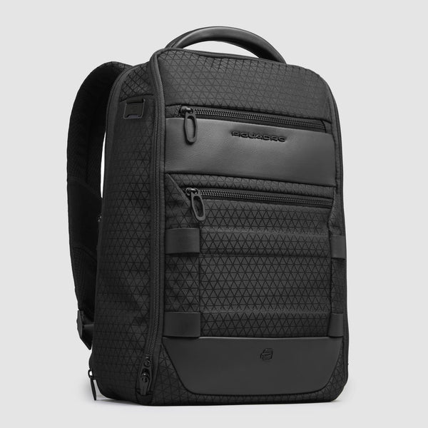 Expandable 14" Laptop Backpack in Recycled Fabric - Black - photo 2