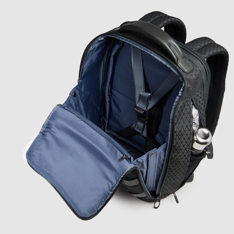 Expandable 14" Laptop Backpack in Recycled Fabric - Black - photo 5