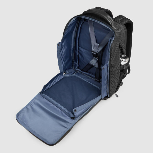 Expandable 14" Laptop Backpack in Recycled Fabric - Black - photo 6
