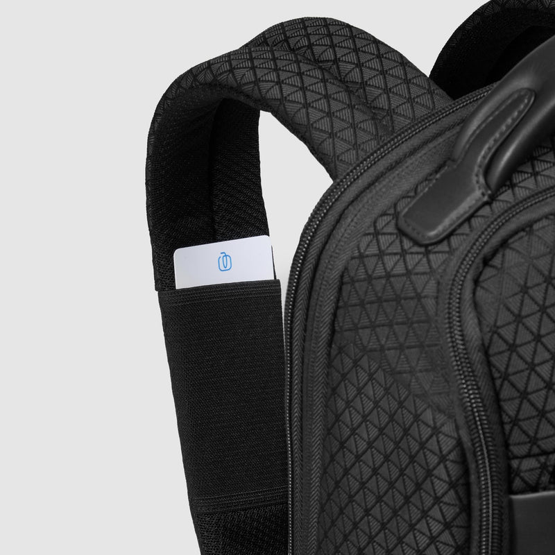 Expandable 14" Laptop Backpack in Recycled Fabric - Black - photo 8