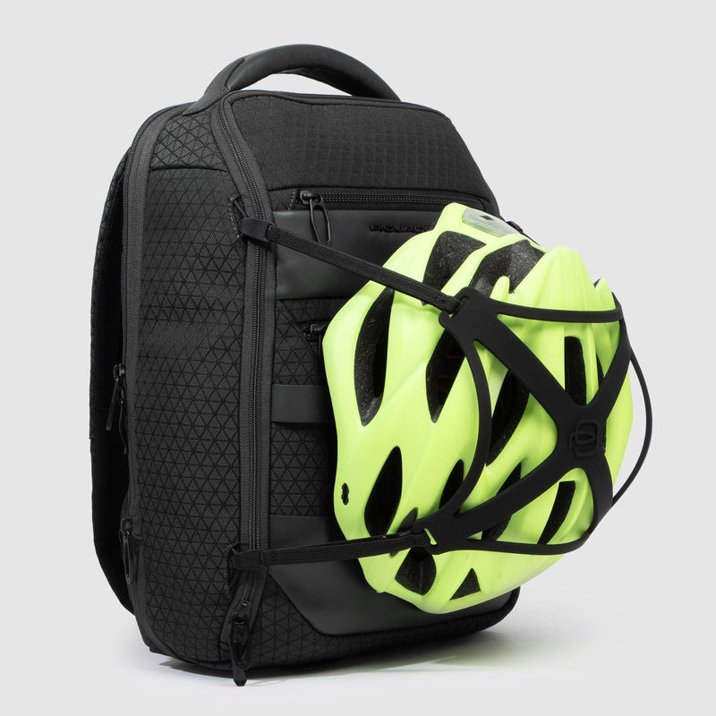 Expandable 14" Laptop Backpack in Recycled Fabric - Black - photo 10