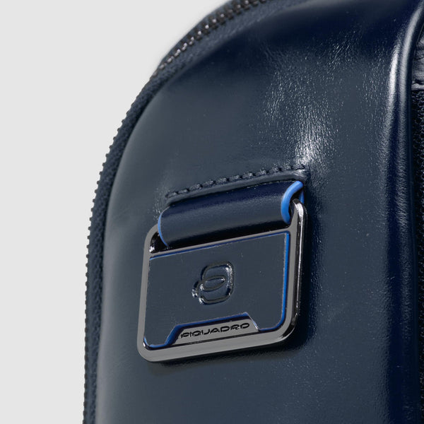 Leather 14" Laptop Backpack with Fast Check Panel - Night blue - photo 6