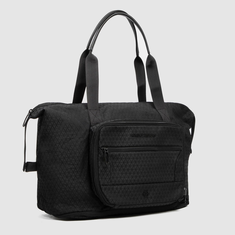 Borsa da viaggio pieghevole in tessuto riciclato - Nero - foto 2