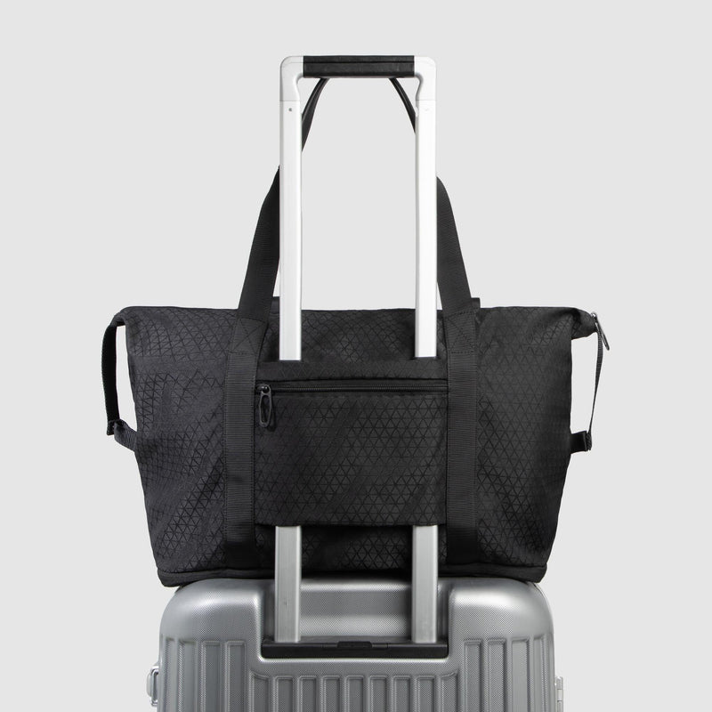Borsa da viaggio pieghevole in tessuto riciclato - Nero - foto 3