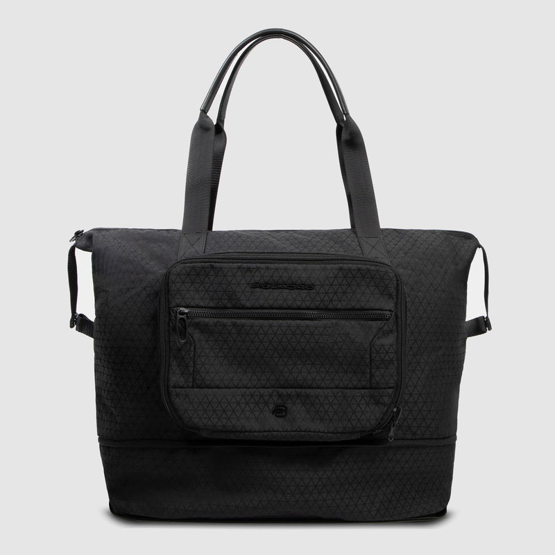 Borsa da viaggio pieghevole in tessuto riciclato - Nero - foto 5