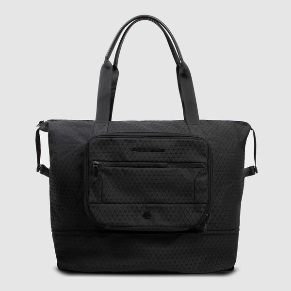 Borsa da viaggio pieghevole in tessuto riciclato - Nero - foto 5